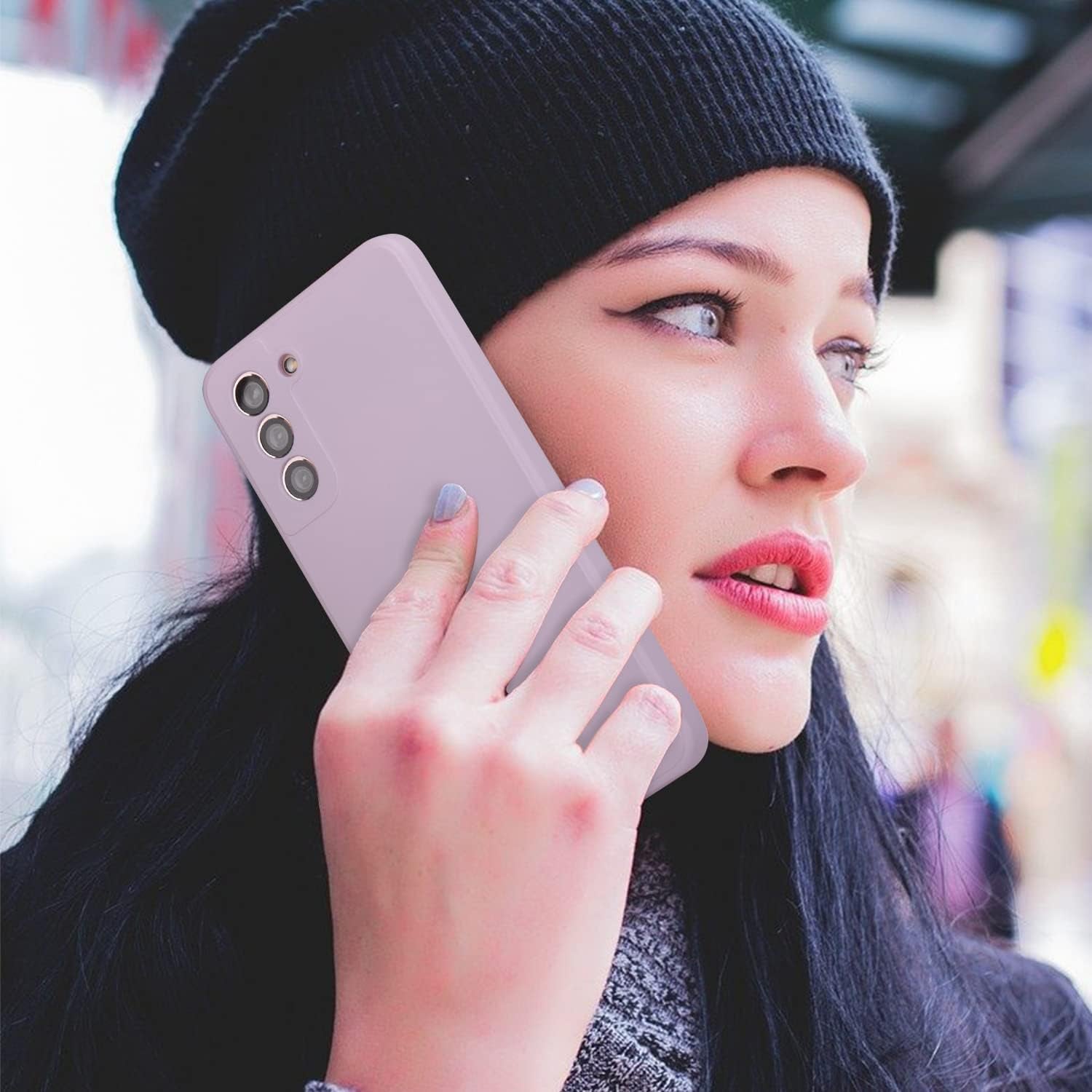 Vanjua [2 Pack] Cases for Samsung Galaxy S21 Case, Slim Full-Body Stylish Silicone Protective Cover for Galaxy S21 5G 6.2 Inch Phone Case (Pink+Violet)  Vanjua   