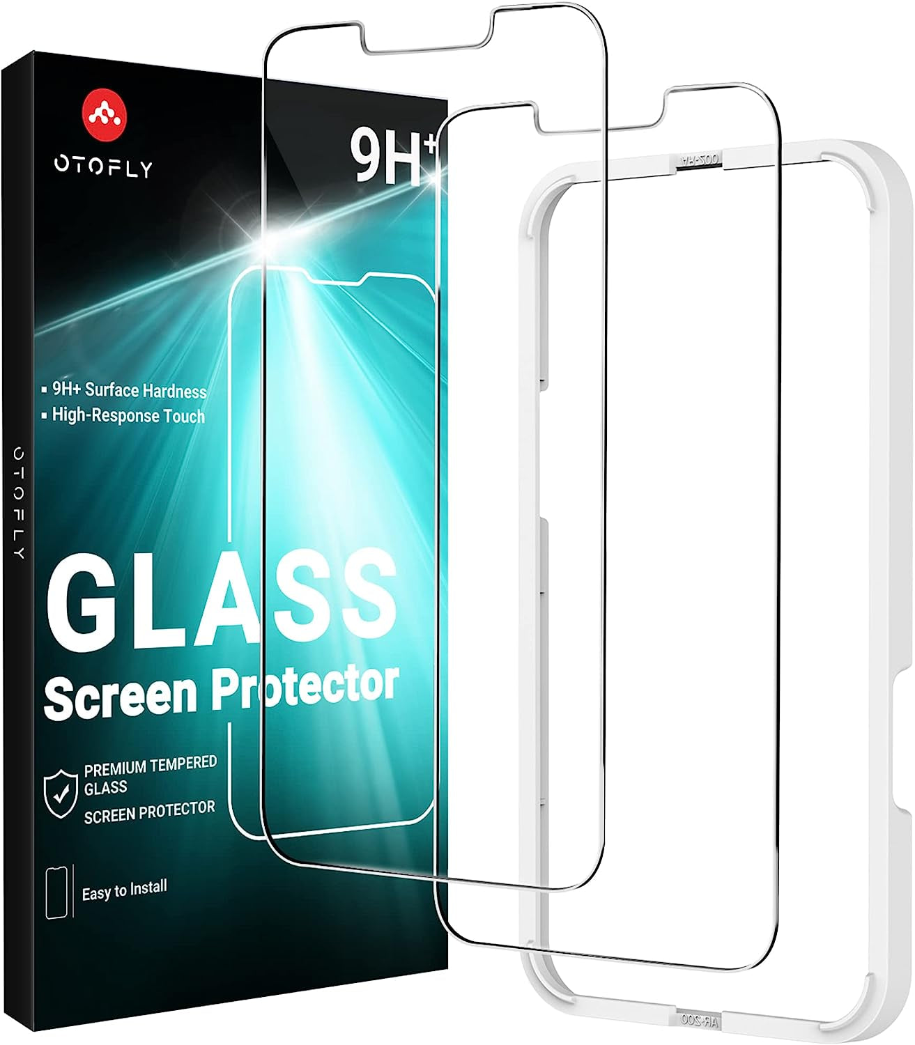 OTOFLY Glass Screen Protector Designed for Iphone 13/Iphone 13 Pro, 2 Pack 6.1 Inch Full Protection Durable Tempered Glass for Iphone 13/ 13 Pro 6.1" with Easy Installation Kit [Anti-Scratch, Anti-Fingerprint, Bubble Free and Case-Friendly]  OTOFLY Direct   