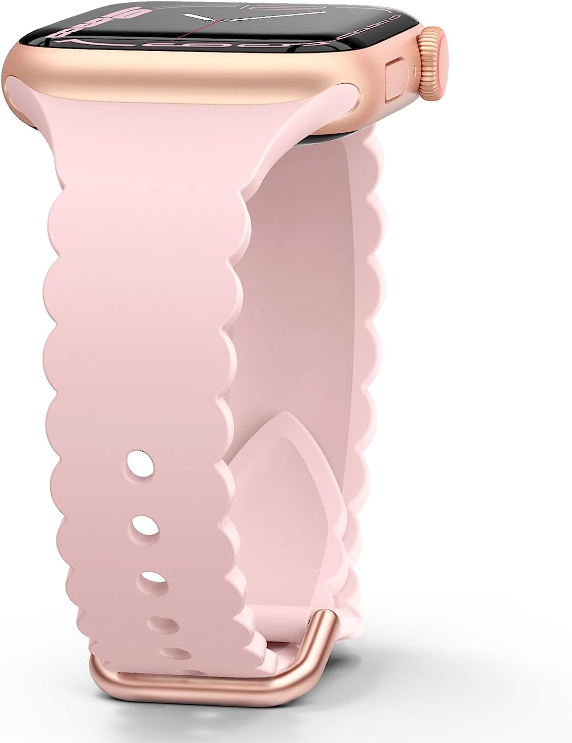 Sunnywoo Lace Silicone Band Compatible with Apple Watch Bands 38Mm 40Mm 41Mm 44Mm 42Mm 45Mm 49Mm, Women Soft Sport Strap Wristband Replacement for Iwatch Series Ultra 8 SE 7 6 5 4 3 2 1  Sunnywoo Pink Sand 38/40/41mm 