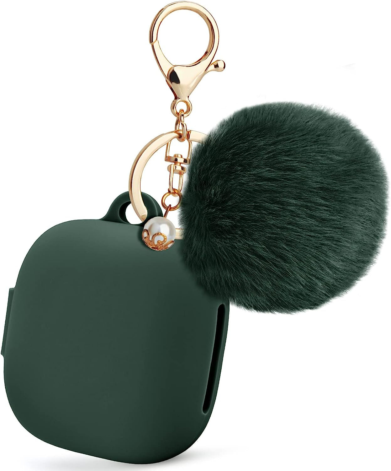 Beats Fit Pro Case Cover, Filoto Silicone Beats Fit Pro Earbuds Case for Women with Cute Pompom Keychain Shockproof Protective Case Accessories (Rose Gold)  Kerle Midnight Green  