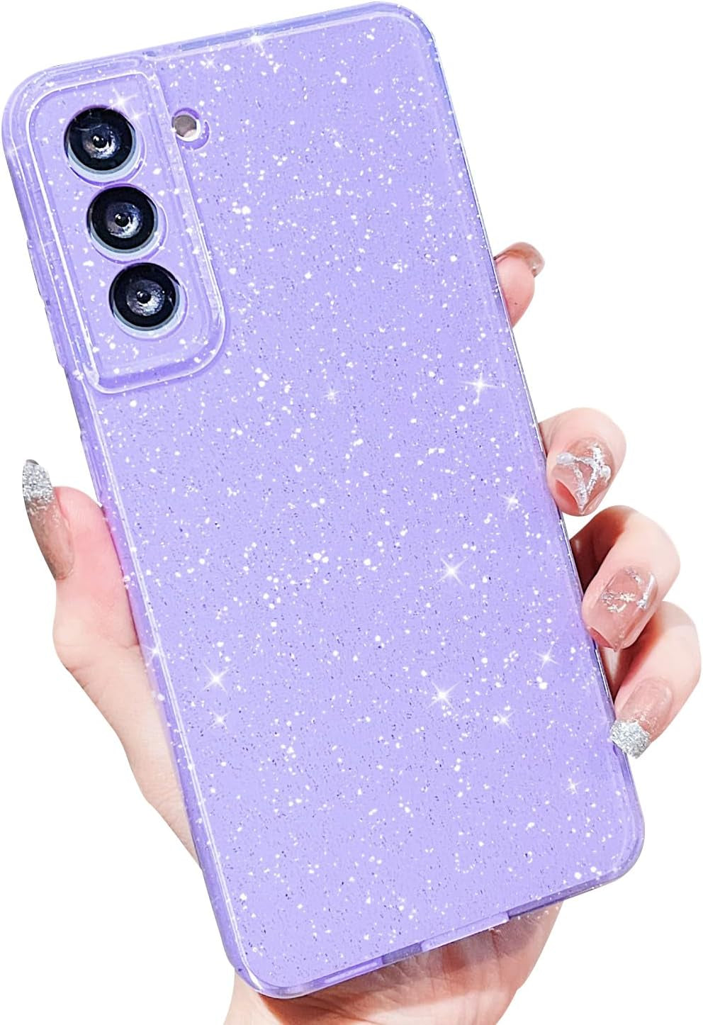 MINSCOSE Compatible with Samsung Galaxy S21 plus 5G Case,Cute Bling Glitter Thin Slim Shockproof TPU Sparkly Cover for Women Girl for Galaxy S21 plus 6.7 Inch-Mint Green  MINSCOSE Purple S21 