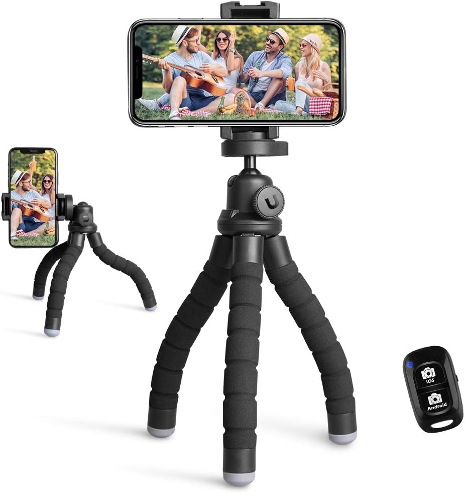 Ubeesize 12’’ Ring Light with Tripod & Phone Tripod, Portable and Flexible Tripod with Wireless Remote and Universal Clip, Cell Phone Tripod Stand for Video Recording (Black)  UBeesize   