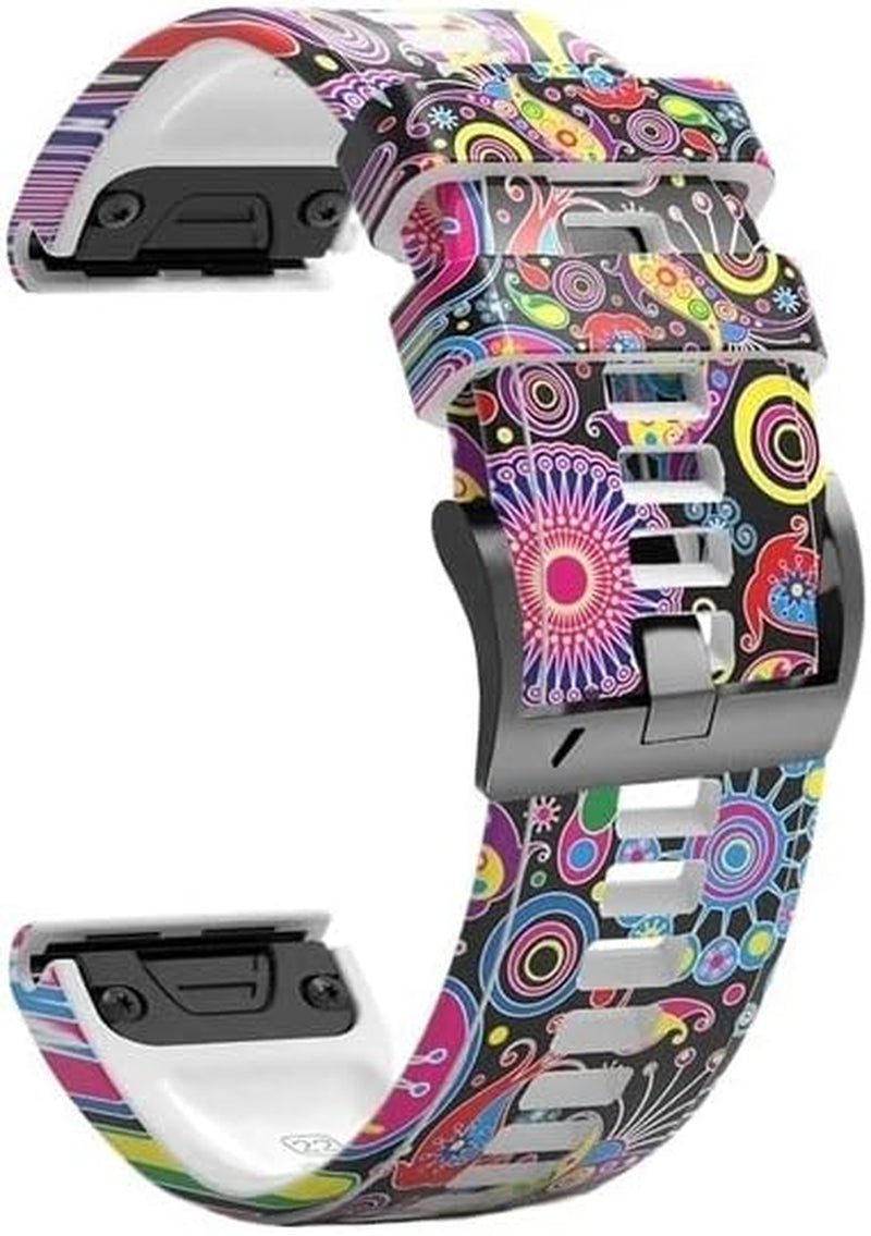 XIRIXX 22/26Mm Wrist Band Strap for Garmin Fenix 7 7X 5 5X 6 6X Pro 935 945 Smart Watch Printed Sport Quick Release Silicone Watchband  XIRIXX G For Fenix 6X 6X Pro 