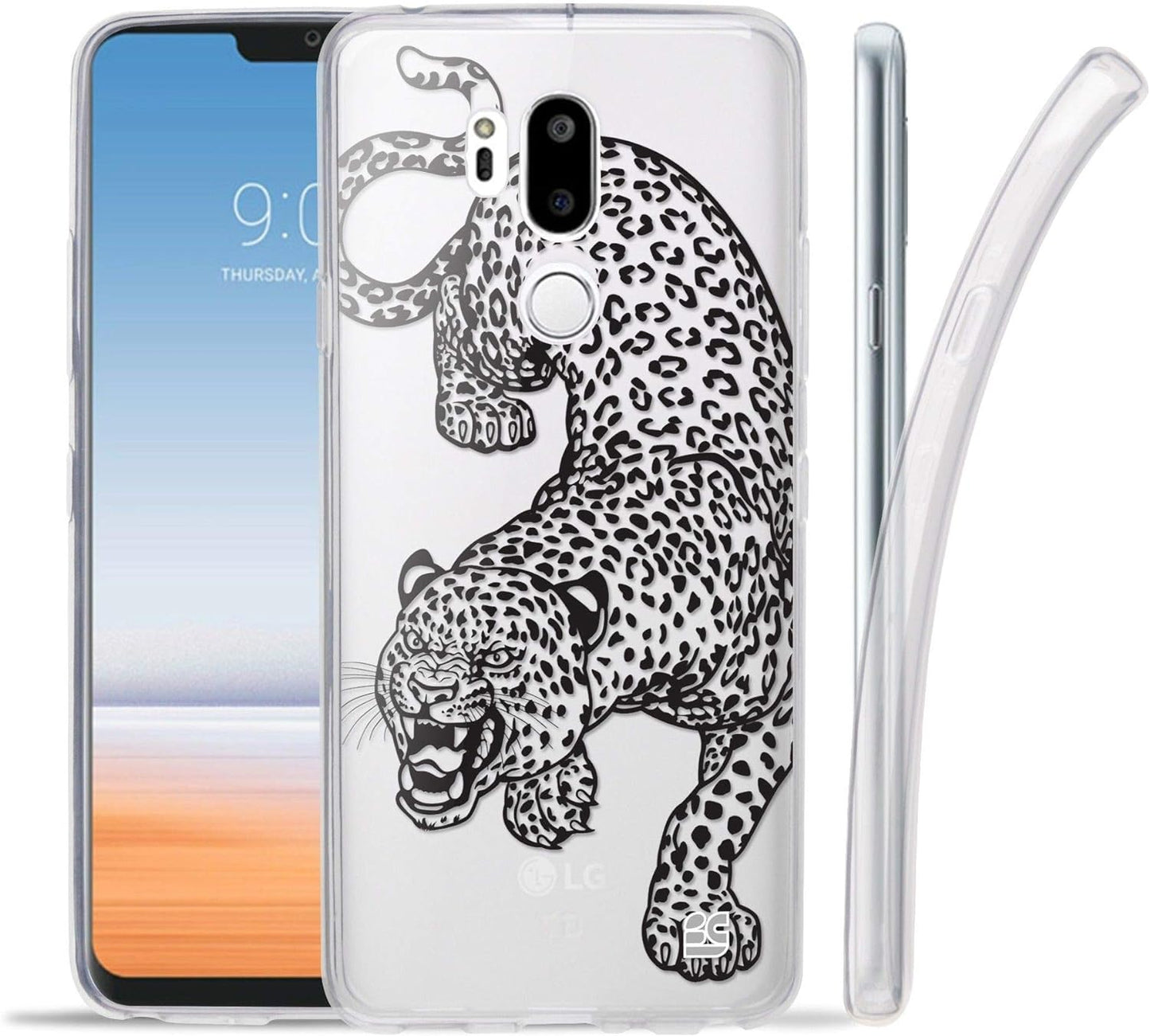 Goldenbeetle GB Flexible TPU Ultra Lightweight Cover [Scratch-Proof] Gel Skin Case Compatible with LG G7 Thinq / G7+ G710 (White Rosy Heart)  GoldenBeetle Cheetah  