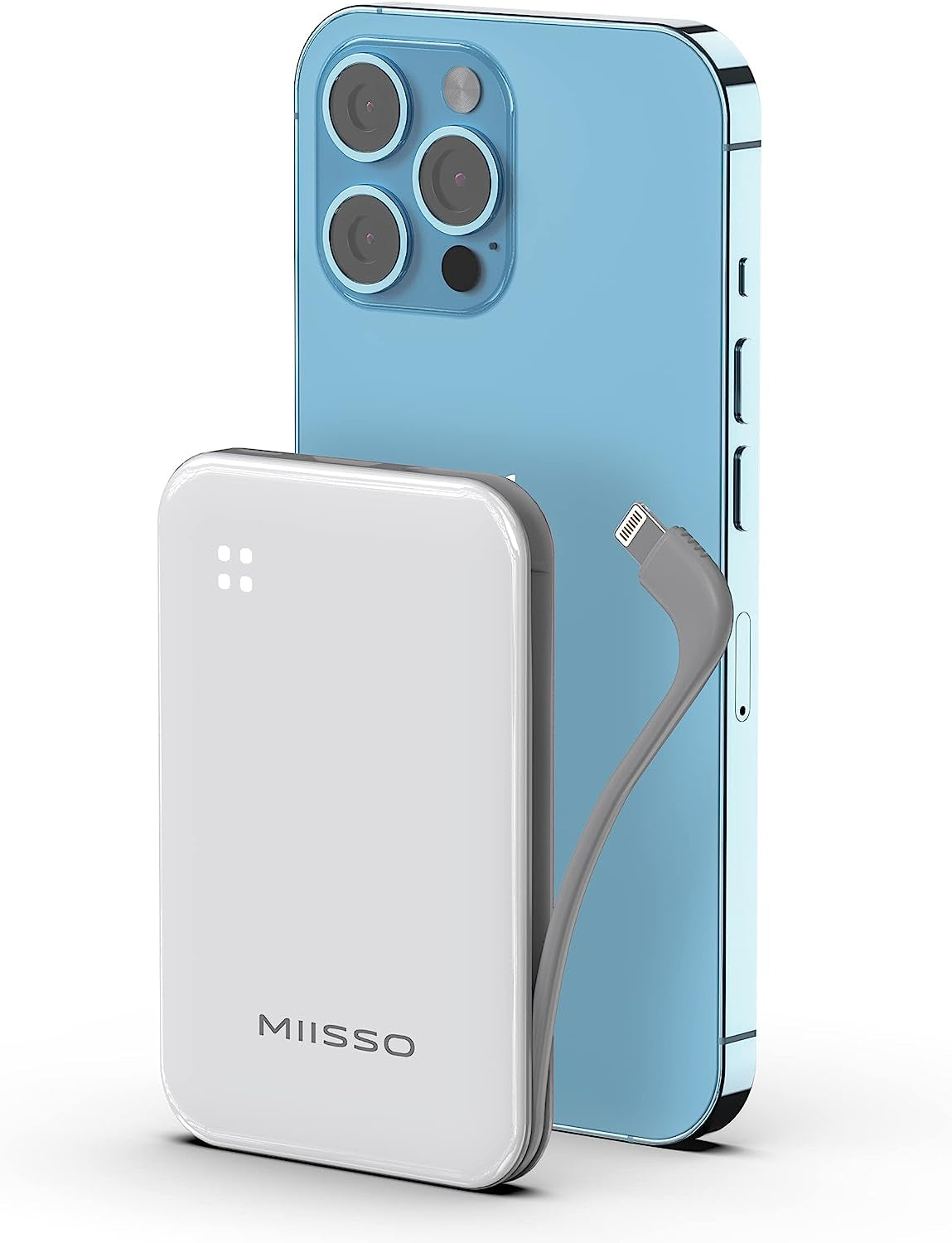 REDISONA Small Portable Charger 4500Mah Power Bank with Built-In Cable, Mini External Battery Pack Compatible with Iphone 14/14 Pro/14 Plus/14 Pro Max/13/12/11/X/8/7/6 Airpods, Red  Shenzhen Weilaishenniao Technology Co., Ltd. White  