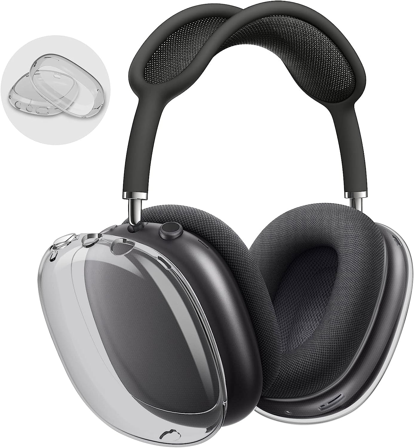 KOREDA for Airpod Max Case, Clear Soft TPU Anti-Scratch Protective Case Cover, No Yellowing Transparent Accessories for Apple Airpods Max (Clear Black)  KOREDA   