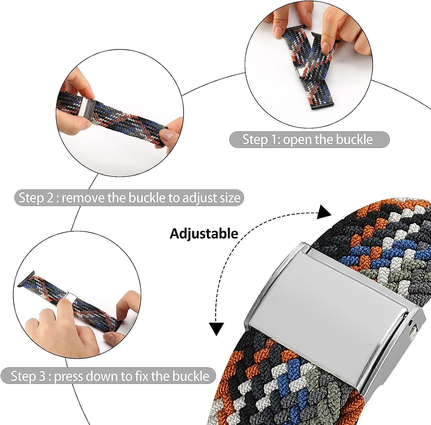 Bagoplus Compatible with Apple Watch Iwatch Bands 49Mm 38Mm 40Mm 41Mm 42Mm 44Mm 45Mm Women Men, Adjustable Braided Solo Loop Stretchable Elastics Sport for Iwatch Series 8/7/6/Se/5/4/3/2/1/Ultra  Bagoplus   