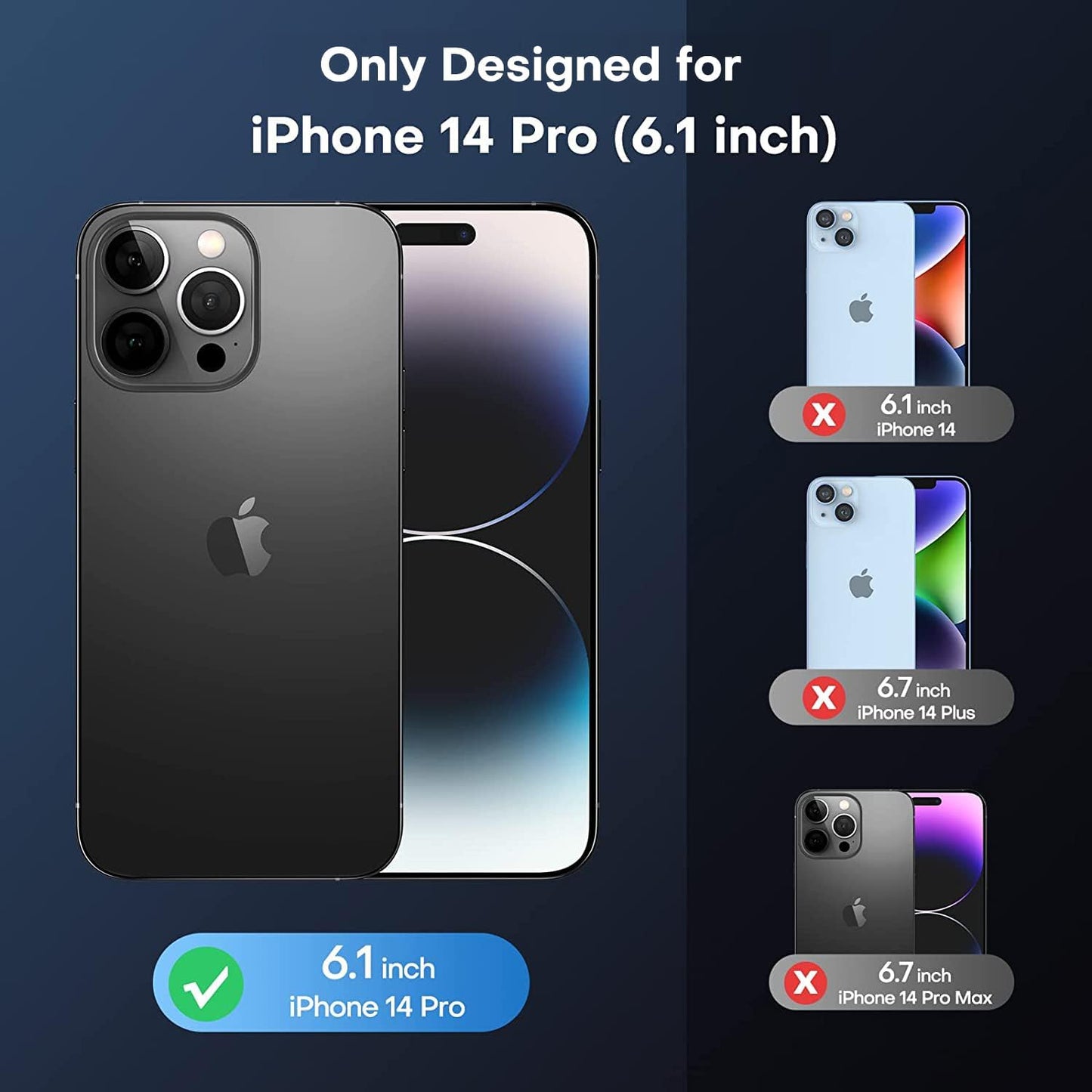 TAURI [5 in 1 Magnetic Case for Iphone 14 Pro [Military Grade Drop Protection] with 2X Screen Protector +2X Camera Lens Protector, Transparent Slim Fit Designed for Magsafe Case-Clear  TAURI   