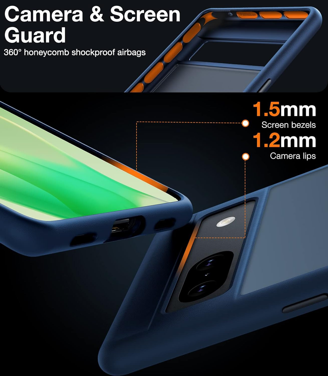 TORRAS Shockproof for Google Pixel 7A Case Blue, [Military Grade Drop Tested] Translucent Slim Protective Hard Back & Soft Edge Cover Phone Case for Google 7A Case,Blue  TORRAS   