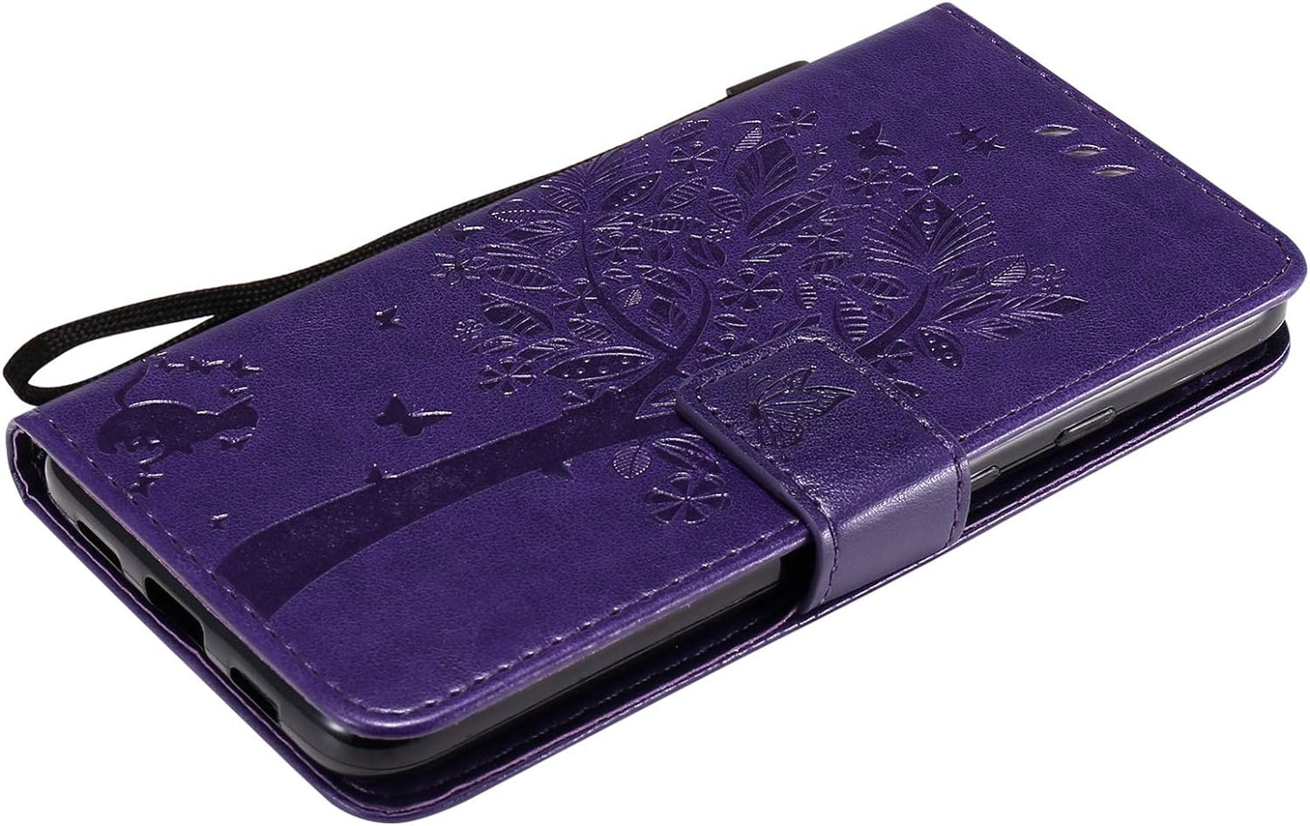 LEMAXELERS Google Pixel 4A 5G Case Embossed Wallet Shockproof Case Flip Premium PU Leather Magnetic Card Slots with Stand Cover for Google Pixel 4A 5G / Pixel 5 XL Wishing Tree Purple KT  LEMAXELERS   