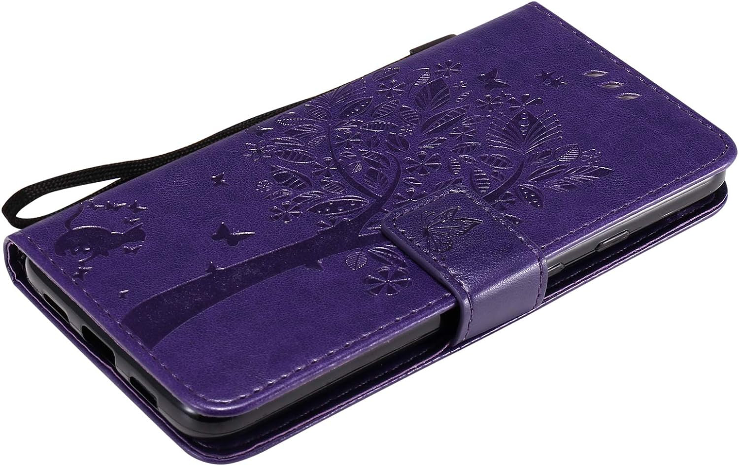 LEMAXELERS Google Pixel 4A 5G Case Embossed Wallet Shockproof Case Flip Premium PU Leather Magnetic Card Slots with Stand Cover for Google Pixel 4A 5G / Pixel 5 XL Wishing Tree Purple KT  LEMAXELERS   