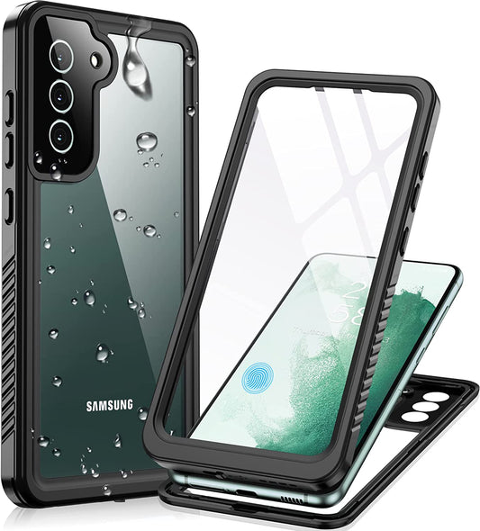 Temdan for Samsung Galaxy S22 Case,Waterproof Samsung S22 Case with Built-In Screen Protector Shockproof Dustproof Heavy Duty Full Body Protective Case for Samsung Galaxy S22 5G 6.1'',Black  Temdan   