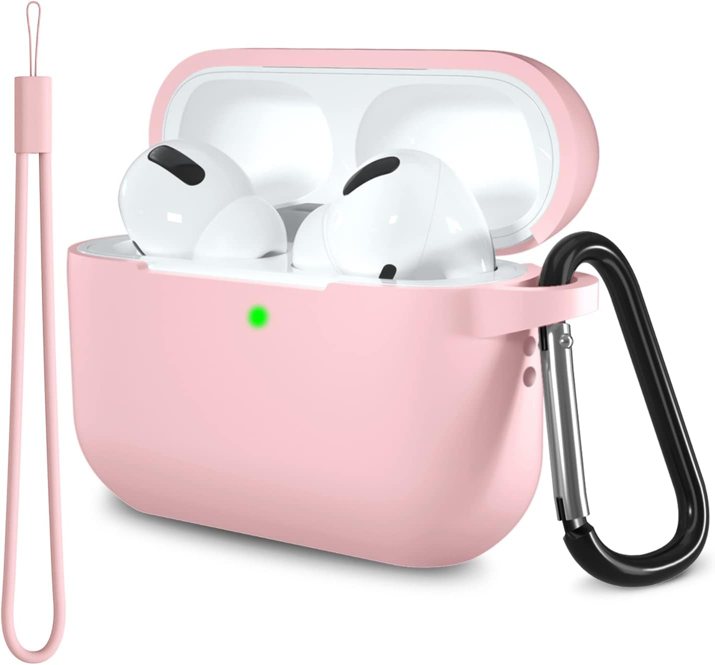 Lerobo for Airpods Pro 2Nd/1St Generation Case Cover with Keychain & Lanyard,Soft Silicone Skin Full Protective Airpod Pro Case for Apple Airpod Pro 2022/2019 Charging Case [Front LED Visible] Lilac  PJStore-US A-Pink  