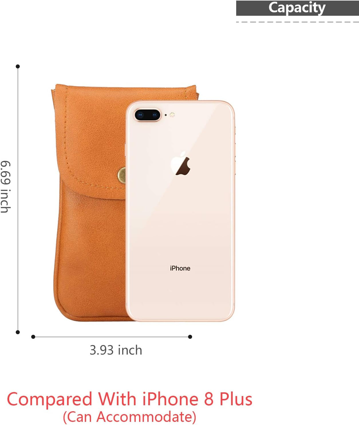 Cell Phone Neck Pouch, Techcircle PU Leather Carrying Bag with Credit Card Holder Adjustable Strap, Small Travel Purse for Iphone 11 XR XS Max SE 8 7 6 Plus, Galaxy S10 S7 Edge A10 J7, Moto G6 (Brown)  Techcircle   