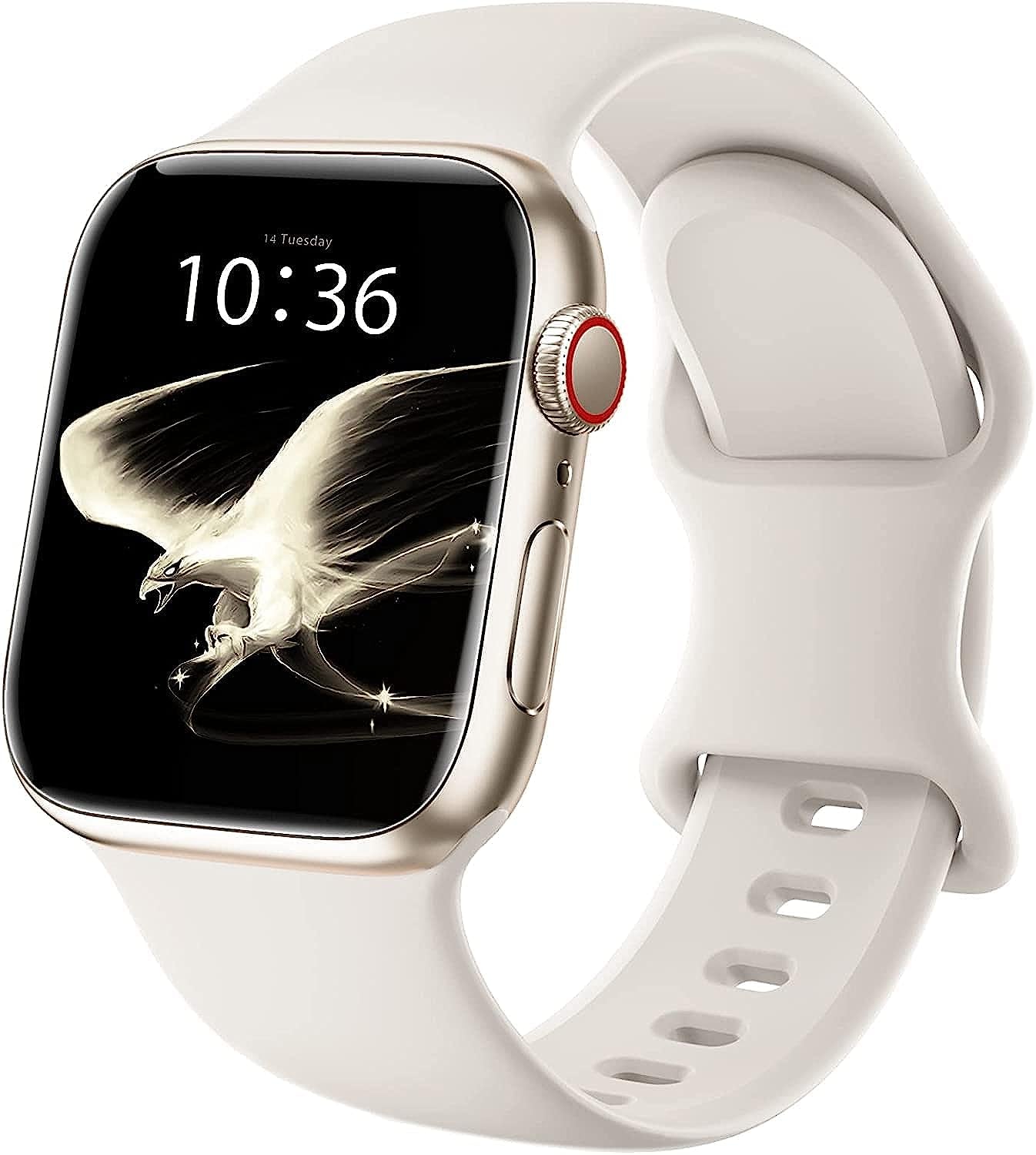 ZALAVER Bands Compatible with Apple Watch Band 38Mm 40Mm 41Mm 42Mm 44Mm 45Mm 49Mm, Soft Silicone Sport Replacement Band for Iwatch SE Ultra Series 8 7 6 5 4 3 2 1 Women Men  ZALAVER Starlight 38mm/40mm/41mm 