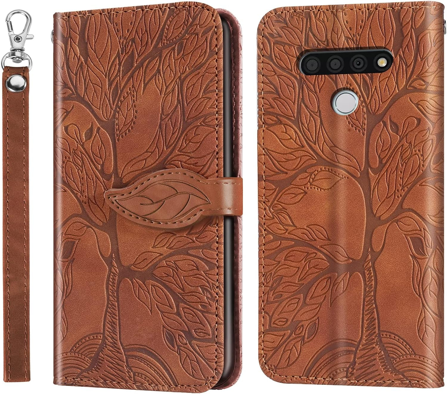 Varohix Google Pixel 6 Wallet Case with Card Holder/Slot,Pu Leather Folio Flip Shell [Kickstand][Magnetic Closure][Wrist Strap] Shockproof Cover Fit Google Pixel 6(6.4''),Brown  Varohix Brown Lg Stylo 6(6.8 Inch) 