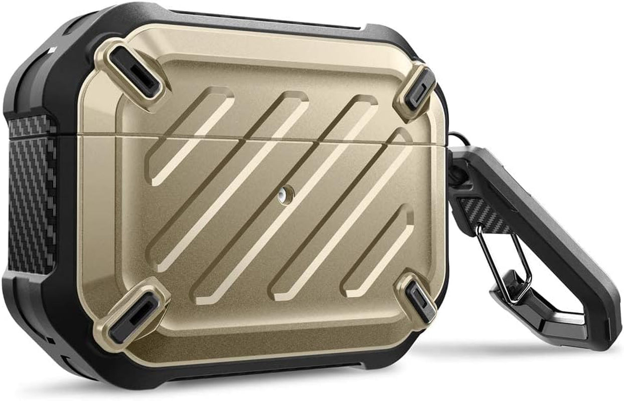 Supcase Unicorn Beetle Pro Series Case Designed for Airpods Pro, Full-Body Rugged Protective Case with Carabiner for Apple Airpods Pro (Darkgreen)  SUPCASE Gold  