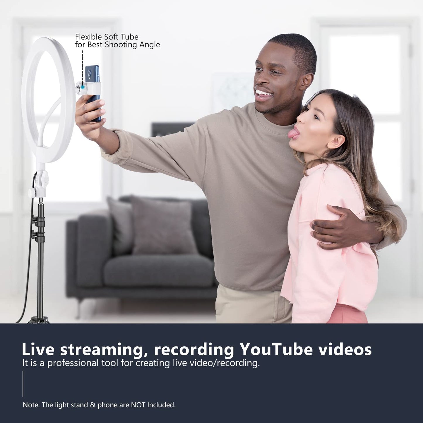 Neewer Selfie Ring Light for Laptop Computer, 10" Dimmable Desktop LED Circle Light with Stand/Phone Holder/3 Light Modes for Video Conference/Webcam Chat/Makeup/Live Stream/Selfie (White)  NEEWER   