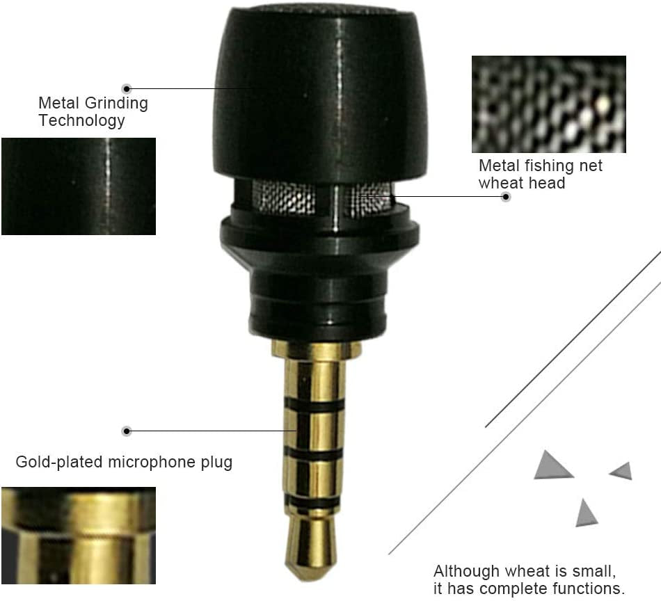 CANFON Mini Condenser Microphone with High Sensitivity for Phone Ios Iphone Iphone X 8 7 6 Ipad Podcast Youtube Facebook Livestream (3.5Mm TRRS) (Black)  CANFON   