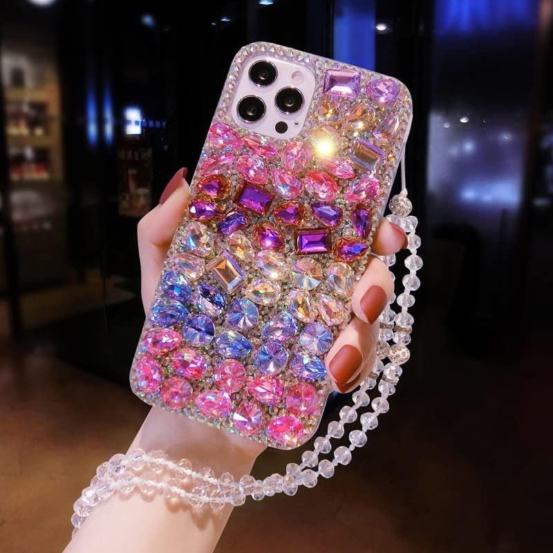 Redecarie for LG G8/LG G8 Thinq Case,Colorful Crystal Stone Shiny Sparkle Diamond Bling Glitter Rhinestone Gems Women Girls Phone Case for LG G8/LG G8 Thinq  redecarie   