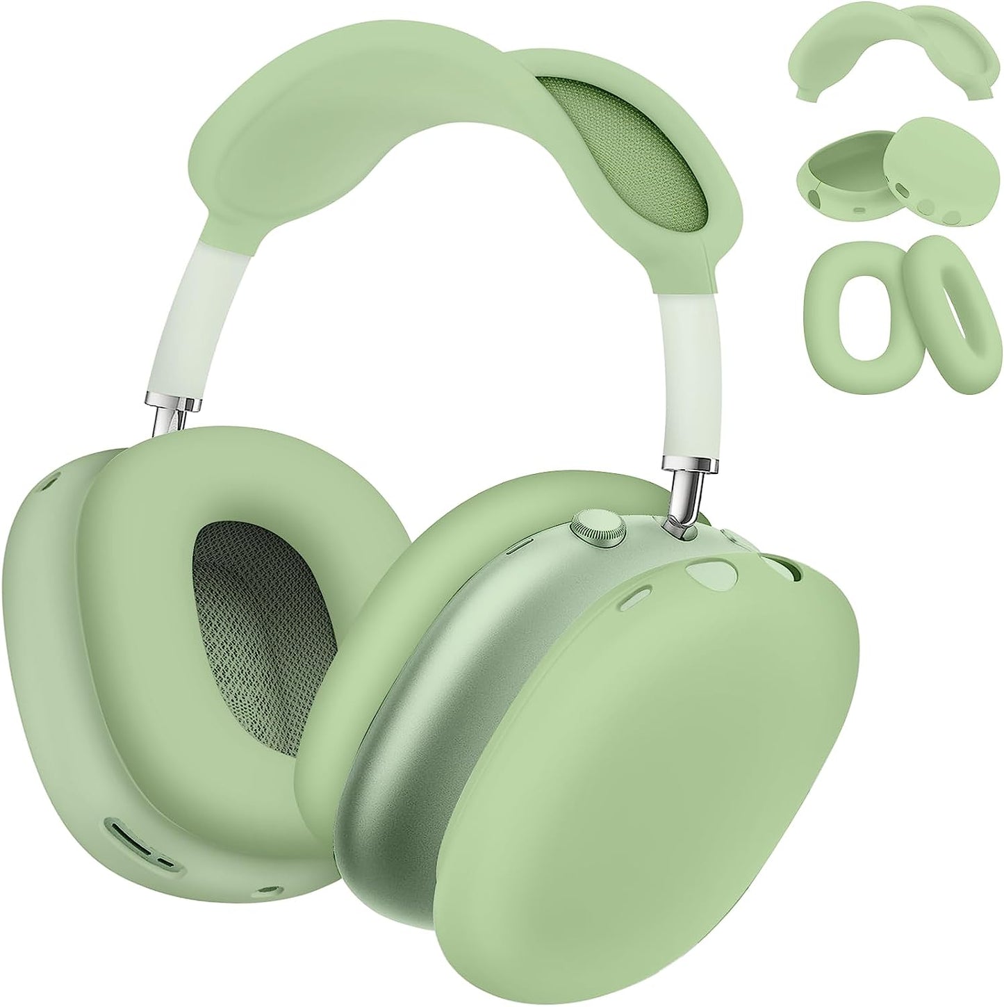 Vsagier Silicone Case for Airpods Max Headphones, Scratch-Resistant Earcup Caps and Headband Cover for Airpods Max, Airpods Max Accessory Skin Case,(Light Pink)  Vsagier C-Green plus  