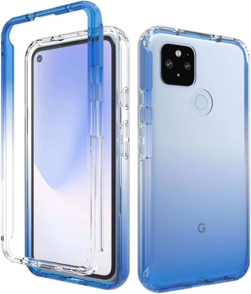 Google Pixel 4A 5G Case [For 5G Version ONLY], Onyxii Full-Body Rugged Ultra Transparency Hybrid Protective Case with Built-In Screen Protector for Google Pixel 4A 5G (Red/Green)  Onyxii Case Blue  