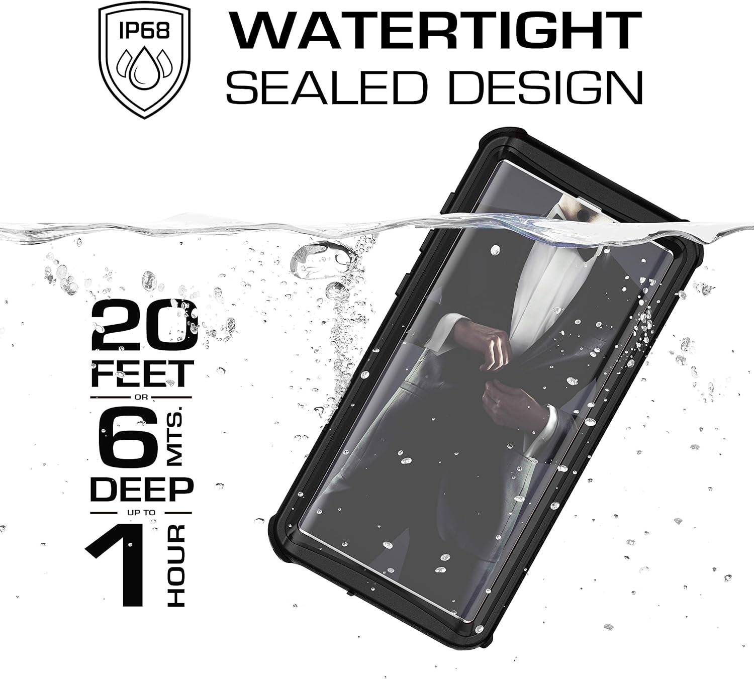 Ghostek Nautical Waterproof Galaxy Note 10 Case with Screen Protector Super Rugged Extreme Heavy Duty Protection Tough Full Body Underwater Watertight Seal for 2019 Galaxy Note 10 (6.3 Inch) - (Black)  Ghostek   