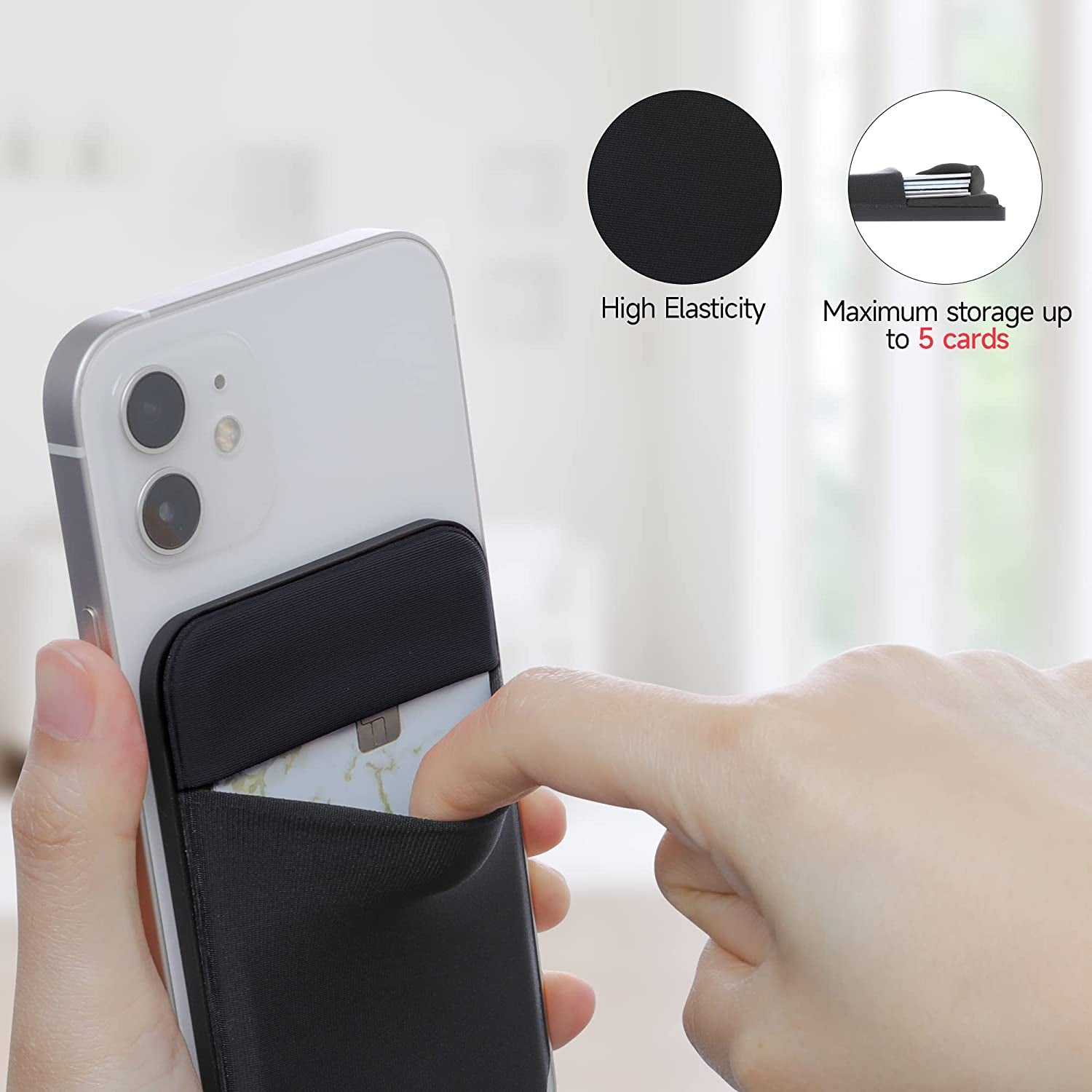 MAGKOTA Stretchy Fabric Magsafe Wallet Easily Hold 5 Cards, Compatible with Iphone 14 Pro Max/14 Pro/14 Plus/14/Iphone 13 Pro Max/13 Pro/13/Iphone 12/12 Pro/12 Pro Max  MAGKOTA   