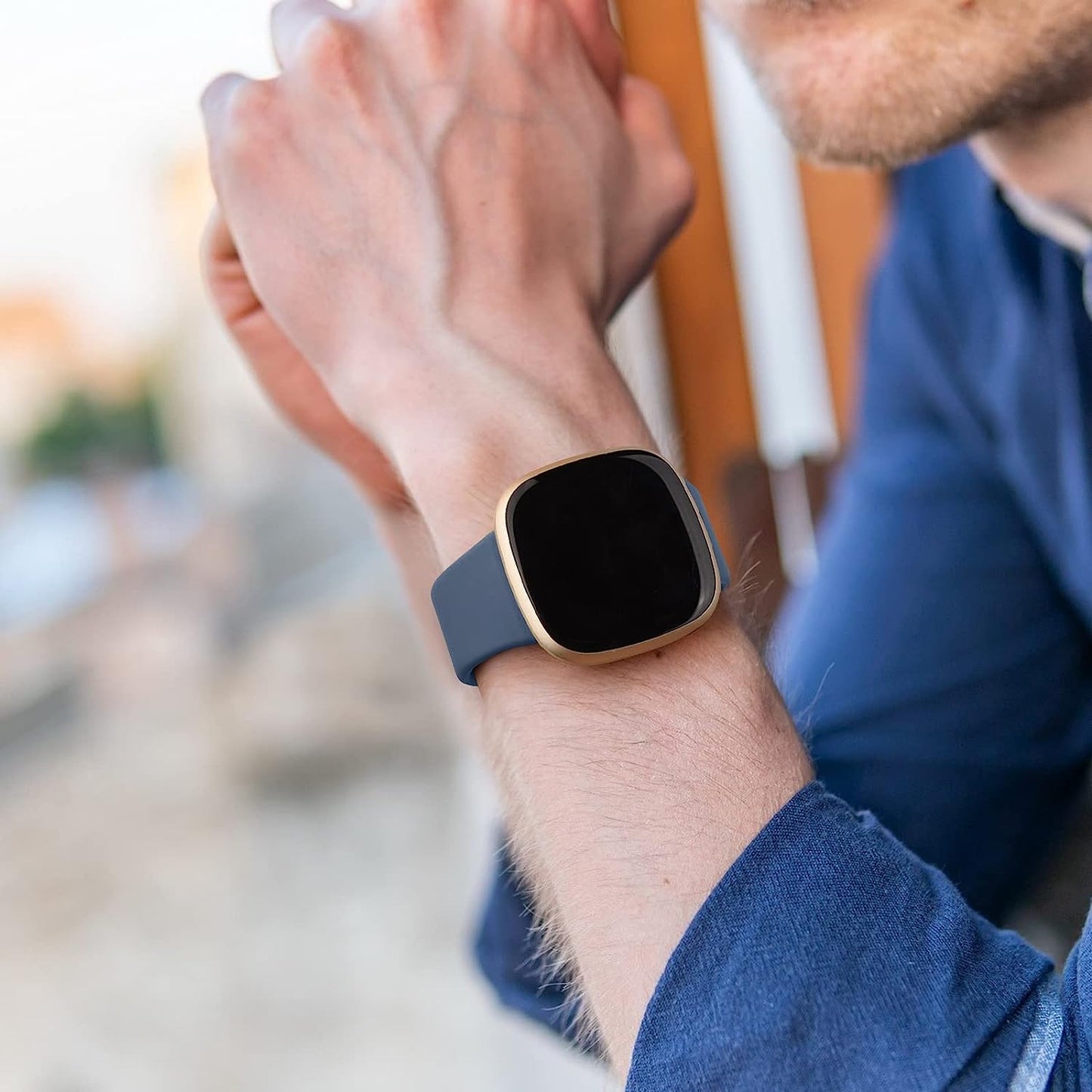 4 PACK Silicone Bands Compatible with Fitbit Versa 4 / Versa 3 Bands/Fitbit Sense 2 / Sense Bands Women Men, Soft Replacement Straps for Fitbit Versa 4 / Versa 3 / Sense 2 / Sense Smart Watch  AK   