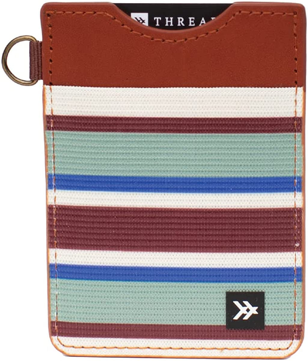 Slim Minimalist Elastic & Leather Vertical Wallet with RFID for Men & Women | Small Credit Card Holder for Front Pocket  Thread Wallets Benny  