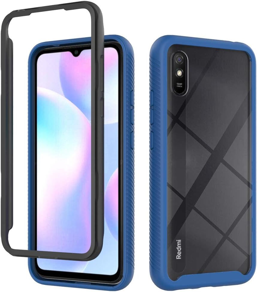 Case for Xiaomi Redmi 9A Case Cover,Anti-Fall and Shock-Absorbing Protective Cover Case for Xiaomi Redmi 9A M2006C3LC M2006C3LG / Redmi 9AT M2006C3LVG / Redmi 9I M2006C3LII Case Red  QiongNi Blue  