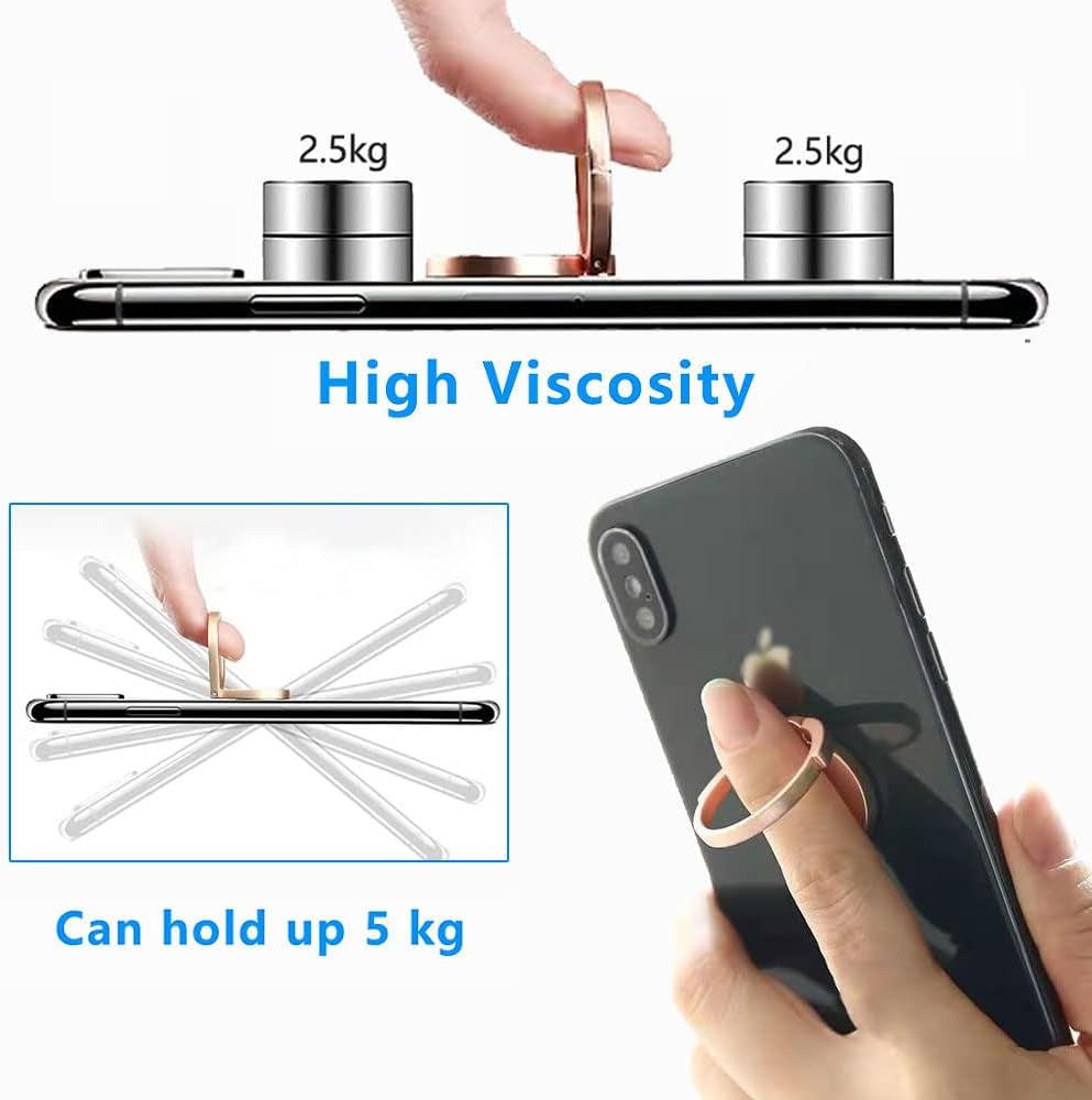 VOVIGGOL Cell Phone Ring Holder Finger Kickstand, 360° Rotation Cute Phone Ring Grip Phone Ring Stand Metal Phone Ring for Car Mount Magnetic Compatible with All Smartphones (Black)  VOVIGGOL   