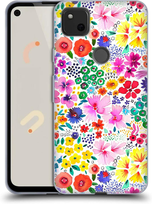 Head Case Designs Officially Licensed Ninola Artful Little White Floral Patterns Soft Gel Case Compatible with Google Pixel 4A  Head Case Designs   