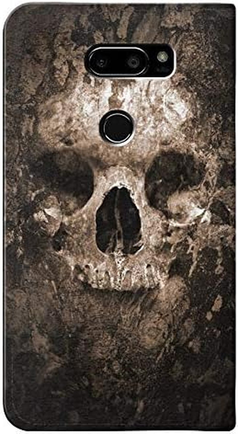 RW0552 Skull PU Leather Flip Case Cover for LG V30, LG V30 Plus, LG V30S Thinq, LG V35, LG V35 Thinq  jjphonecase   
