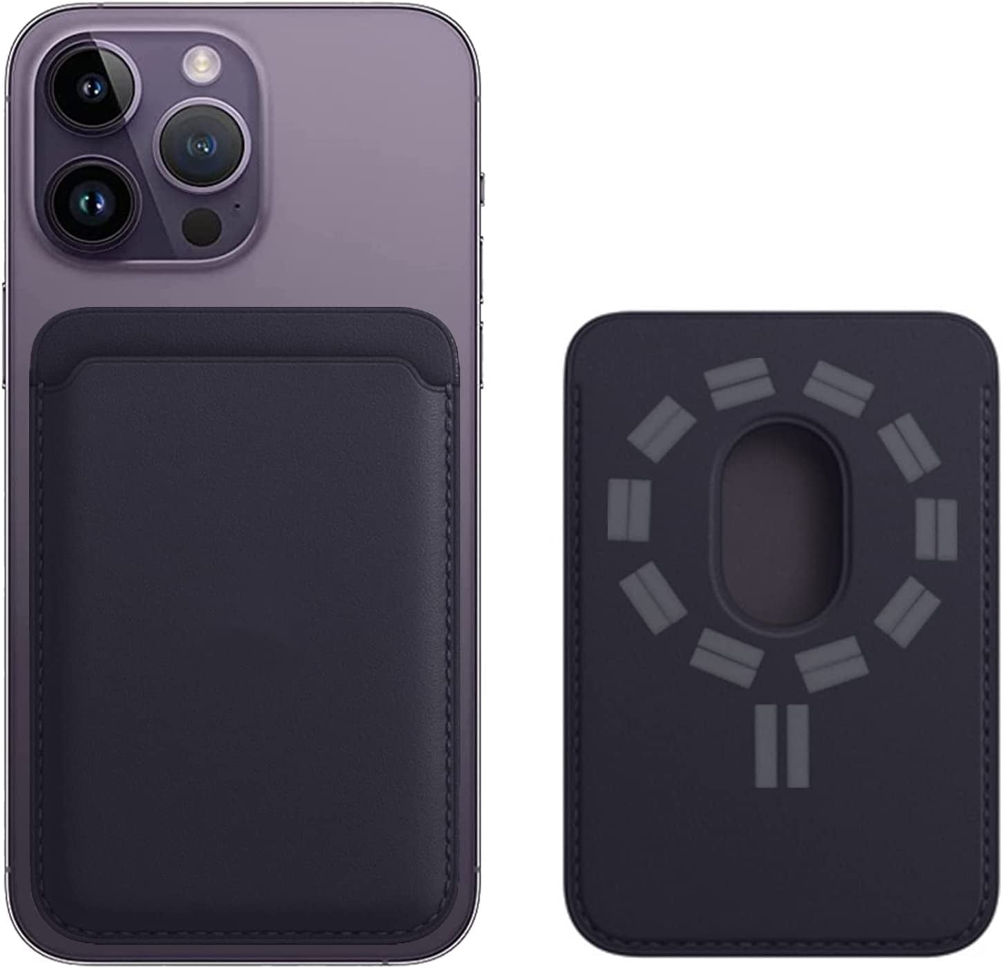 AIZHEM Magnetic Wallet for Iphone, Magnetic Leather Card Holder for Apple Magsafe, Mag Safe Cardholder Compatible with Iphone 12/13 Mini/Pro/Pro Max, Iphone 14 Series and Magsafe Case, Ink Blue  AIZHEM   