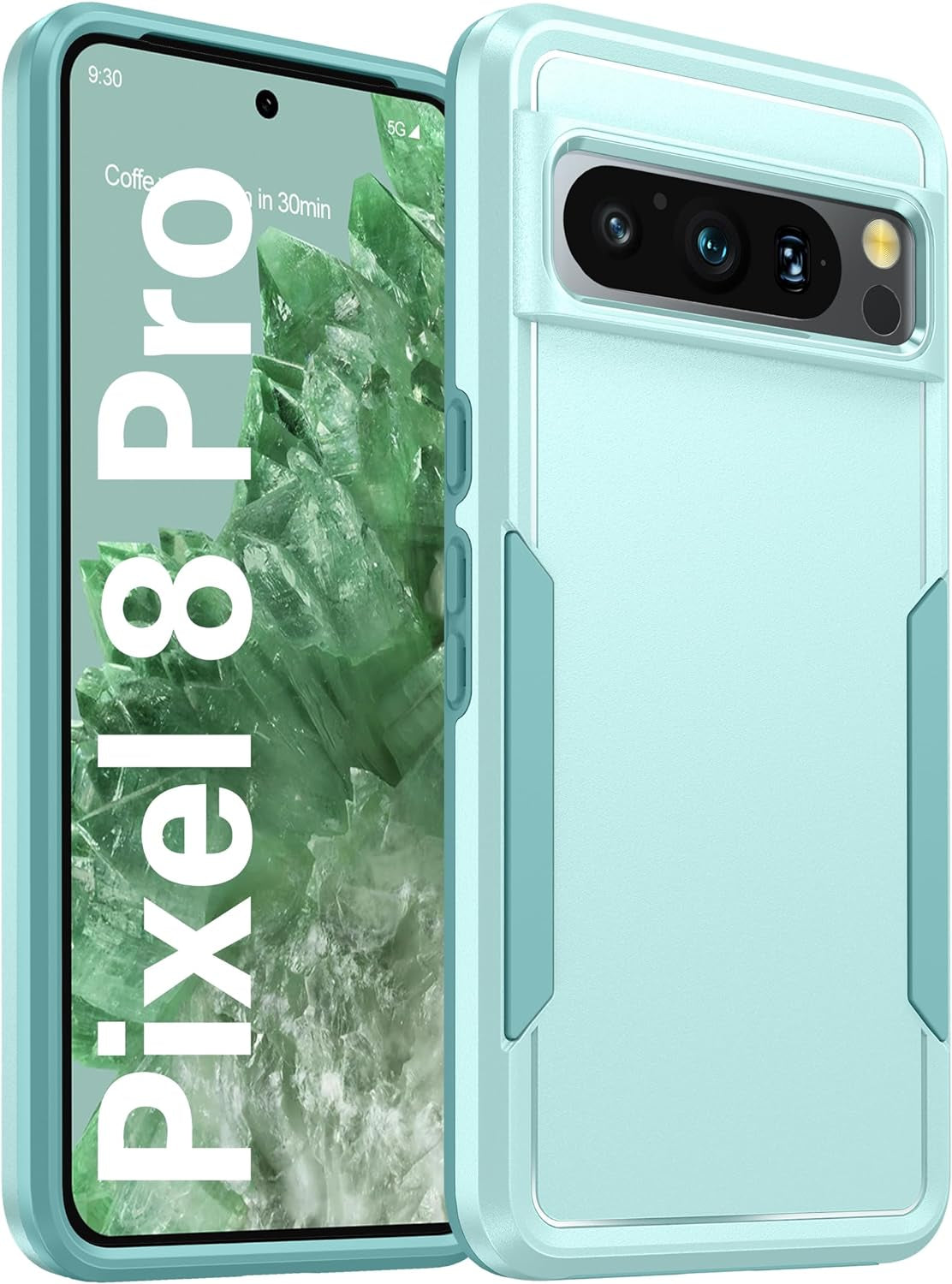 Oterkin for Pixel 8 Pro Case Clear,[20X Anti-Yellowing] Google Pixel 8 Pro Case with [Built-In 4 Airbags] Military-Grade Shockproof Bumper Protective Phone Case for Google Pixel 8 Pro 6.7 Inch-Clear  Oterkin Teal Google Pixel 8 Pro Case 