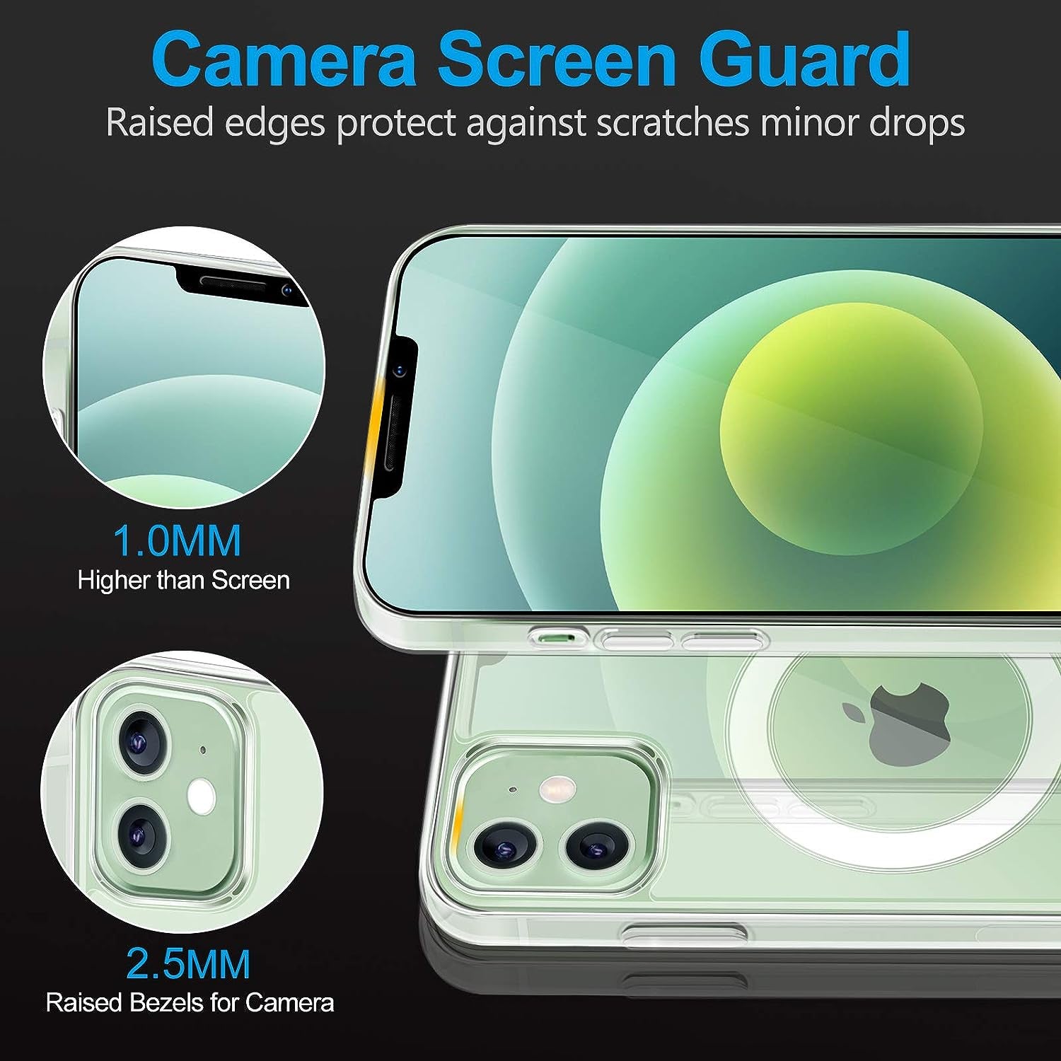 BOTOER Magnetic Crystal Clear for Iphone 12 & 12 Pro Case[Never Yellow][Mil-Grade Drop Tested] Compatible with Mag-Safe Protective Slim Cover 6.1''2020-Clear  BOTOER   