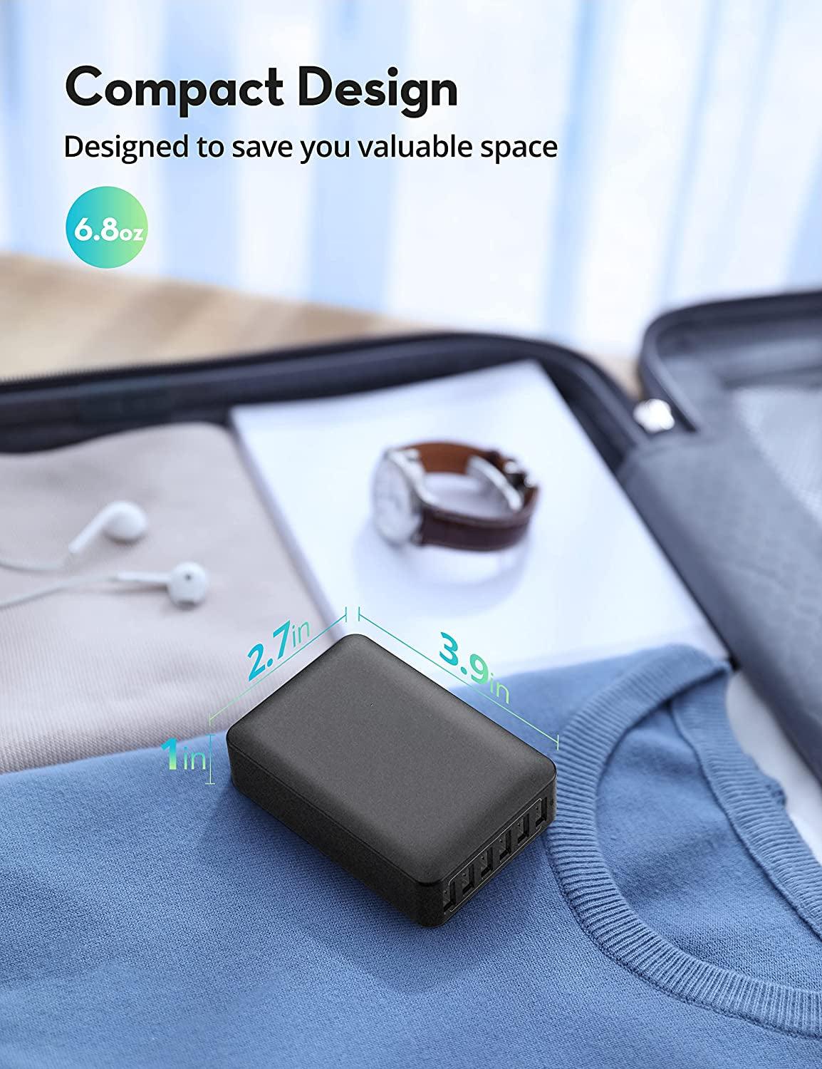 USB Charger 60W USB Charging Hub 12A 6-Port Desktop USB Charging Station with Multiple Port Compatible with Iphone 14 Pro Max 13 Pro Max Mini 12 Pro Max, Ipad Pro Air Galaxy S23 Edge Note Tablet Black  Rolvse   