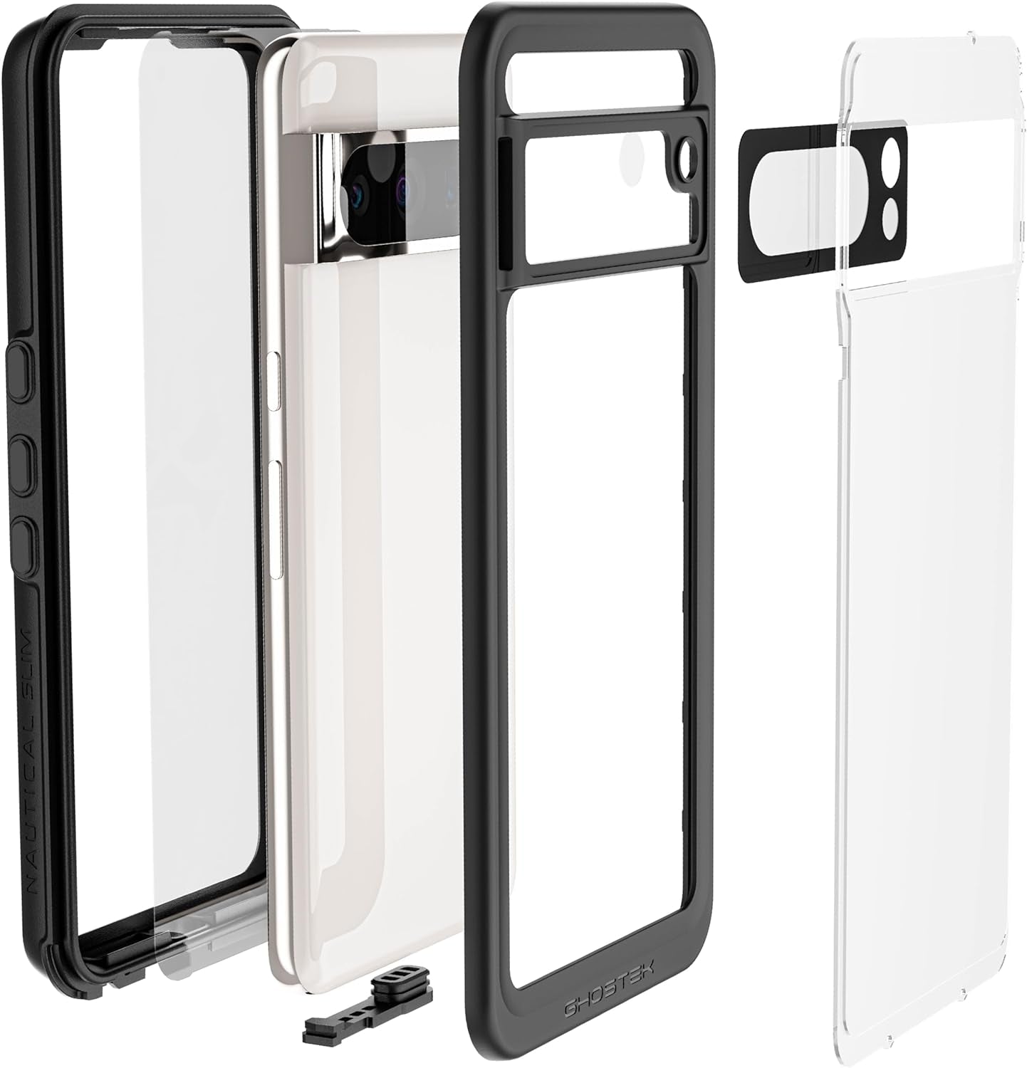 Ghostek Nautical Slim Waterproof Case for Google Pixel 8 Pro - Built-In Screen & Camera Lens Protector, Compatible with Wireless Charging (6.7 Inch, Clear)  Ghostek   