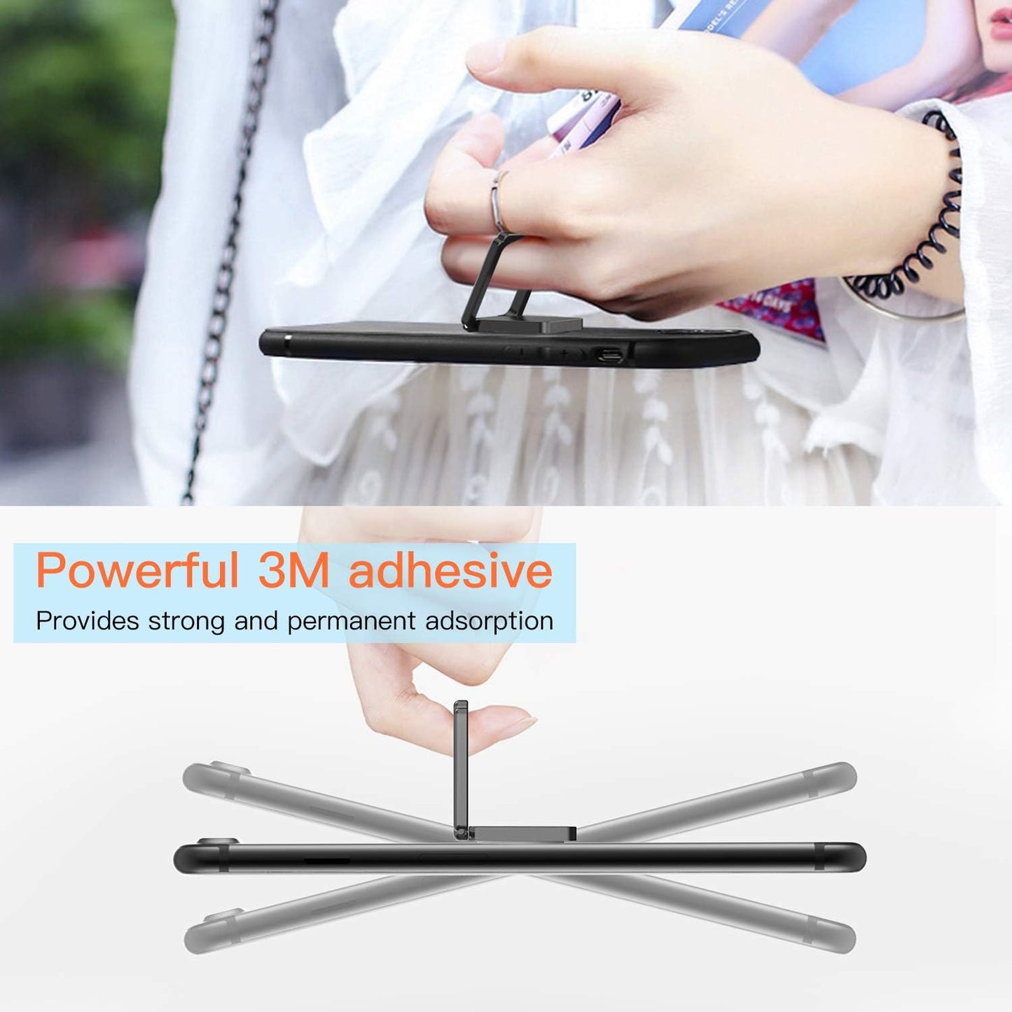 ICHECKEY Cell Phone Ring Holder Stand, 360° Rotation Universal Finger Ring Kickstand with Metal Phone Ring Grip for Magnetic Car Mount Compatible with All Smartphone, Ipad, Tablet, 2 Pack  ICHECKEY   