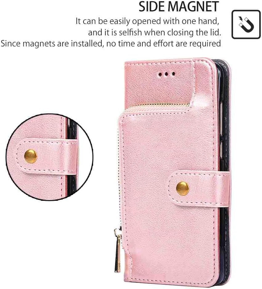 Mojiery Phone Cover Zipper Wallet Folio Case for LG G6, Premium PU Leather Slim Fit Cover for LG G6, 1 Photo Frame Slot, 3 Card Slots, Dirt-Proof, Golden  MojieRy   
