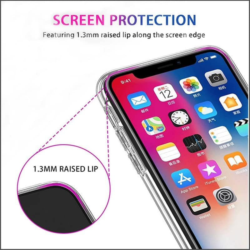WIMSPEED Clear Case for HTC U23 Pro (6.7") with 1 X Tempered Glass +360° Cell Phone Metal Ring Holder, Slim Soft Silicone Military Grade Shockproof TPU Cover for HTC U23 Pro  WIMSPEED   