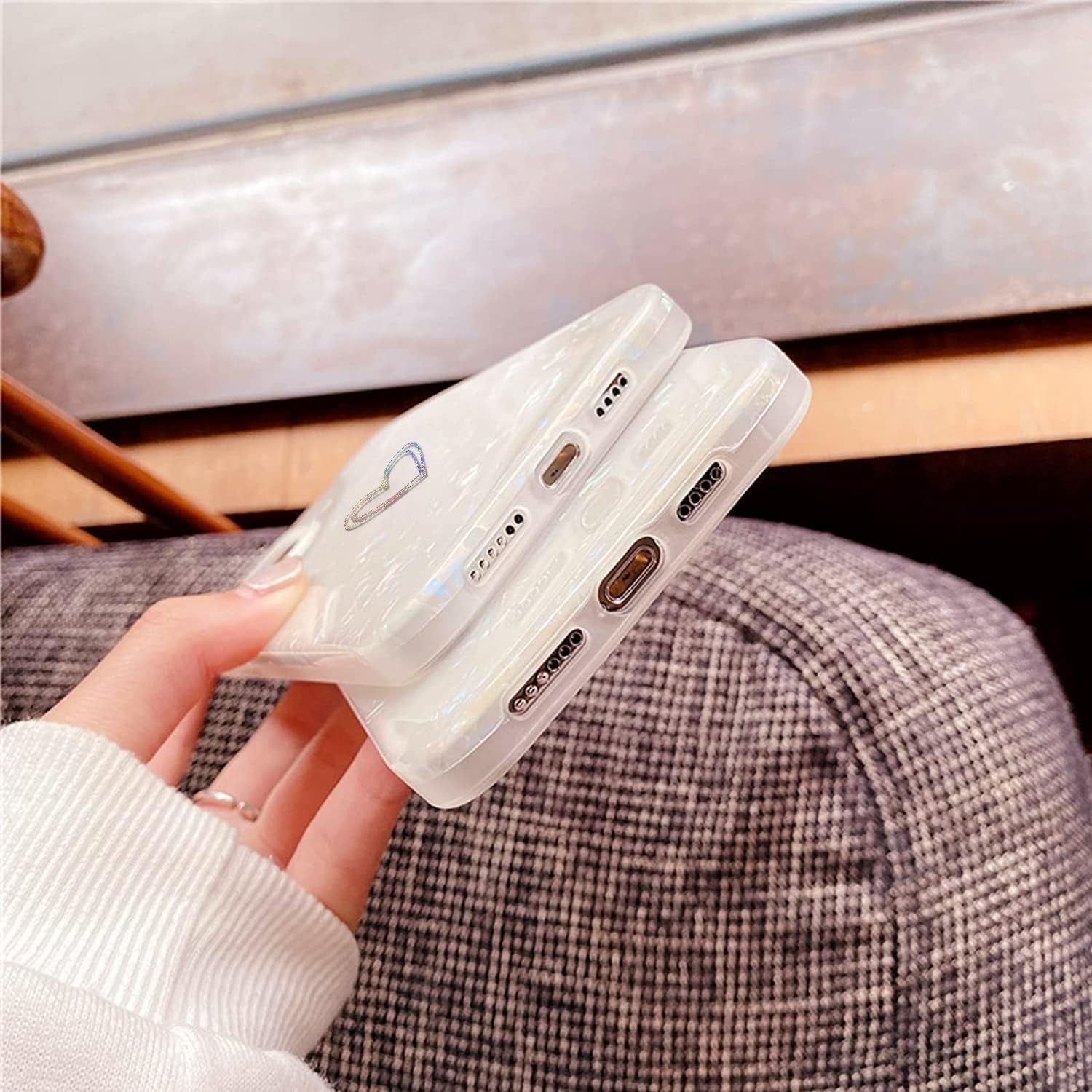 J.West Compatible with Iphone 14 plus Phone Case 6.7",Luxury Bling Soft Cover for Women Girl Cute Laser Glitter Love-Heart Plating Clear Back Cover Protection Bumper Silicone Shockproof Phone Case  J.west   