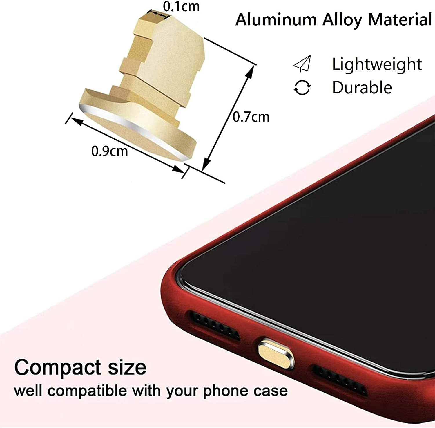 10 Pcs anti Dust Plugs, Charging Dust Cover Iphone Dust Plug Charging Port Covers Compatible with Iphone 12, Pro, Max, X, XS, XR, 11, 8, 7, 6 plus Ipad Mini Air (Black, Gray, Gold, Red, Silver)  kiniza   