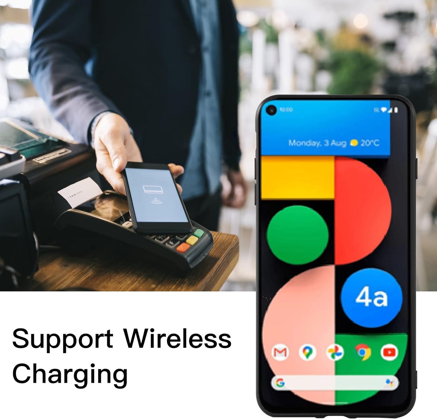 Asuwish Compatible with Google Pixel 4A 5G 6.2 Case and Tempered Glass Screen Protector Thin Slim Soft TPU Flower Leather Cell Phone Cover for Pixel4A5G UW Pixel4A 5G Pixle A4 G5 4A5G Women Men Purple  Asuwish   