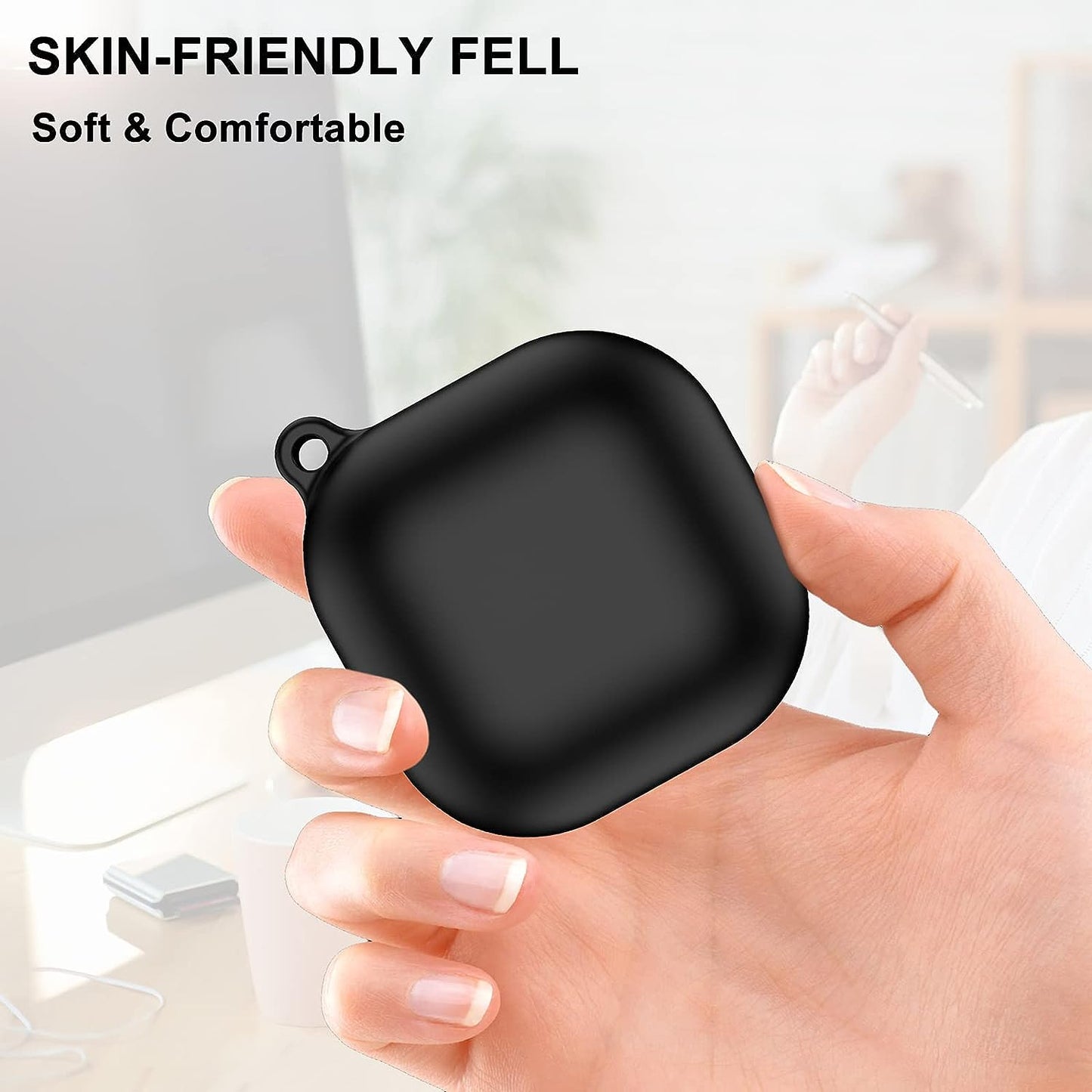 Beats Fit Pro Case Cover, VAEKNVG Soft Silicone Case for Apple Beats Fit Pro 2021 Shockproof Protective Earbuds Case with Carabiner Accessories(Black)  VAEKNVG   