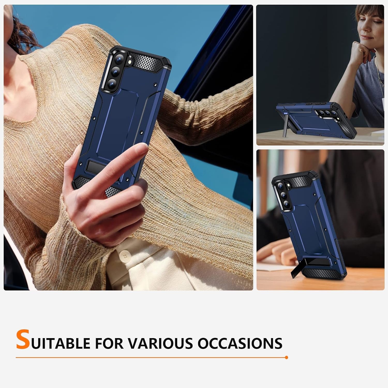 KOBBRAN Galaxy S21 plus Case for Samsung Galaxy S21 plus Case Military Grade Drop Shockproof with Metal Kickstand Stand Armor Protective Case for Galaxy S21 plus S21+ Phone Case (Blue)  KOBBRAN   