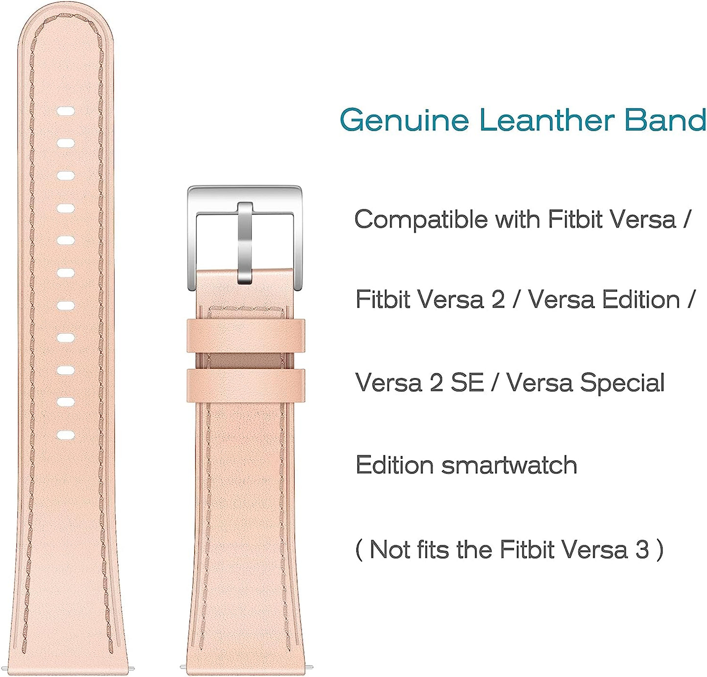 KENOBEE Leather Band Compatible with Versa 2 / Versa Lite/Versa/Versa Special Edition Fitness Smart Watch, Genuine Leather Band Replacement Strap Wristband for Women Men  KENOBEE   