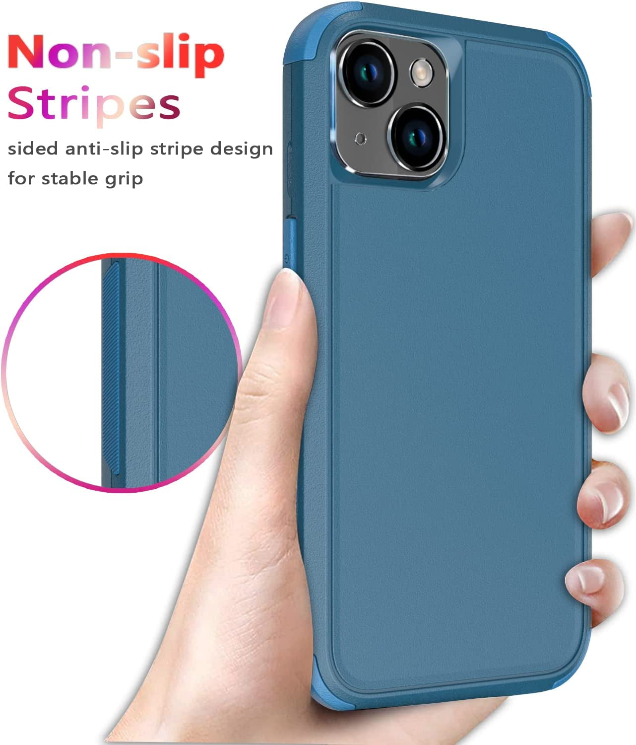 Diverbox for Iphone 14 Case [Shockproof] [Dropproof] [Tempered Glass Screen + Camera Lens Protector],Heavy Duty Protection Phone Case Cover for Apple Iphone 14 (Blue)  DiverBox   