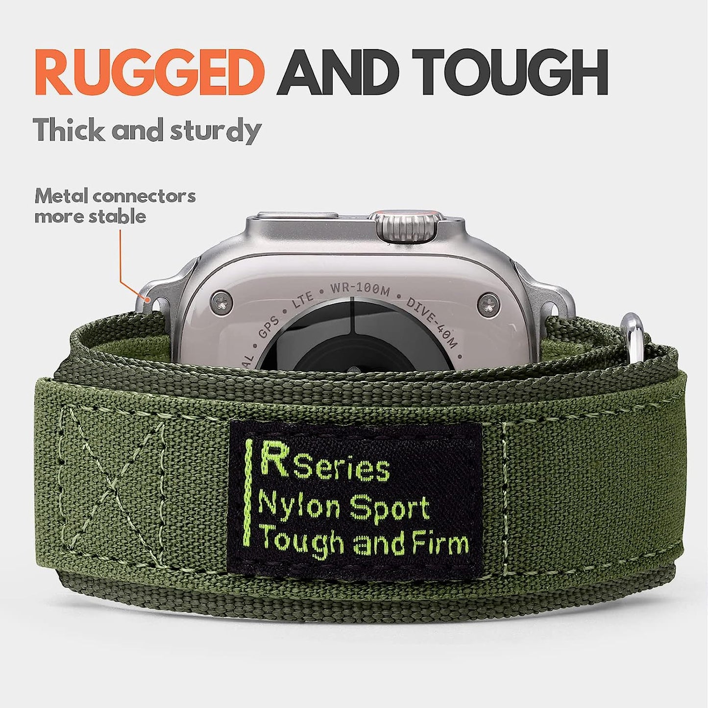 Daqin Rugged Nylon Tactical Band Compatible with Apple Watch Band 49Mm 44Mm 45Mm 42Mm for Men, Adjustable Woven Durable Sport Wristband for Apple Watch Ultra Band Iwatch Series 8 7 6 5 4 3 2 1 SE  Xuchangjiansenshangmaoyouxiangongsi   